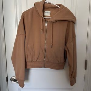 Brown Zip-Up Hoodie